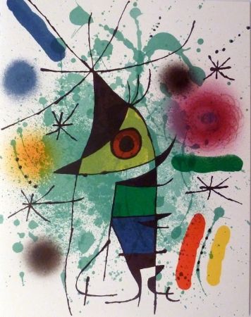Litografía Miró - Le Chanteur