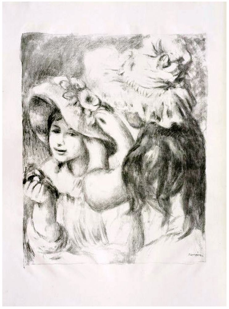 Litografía Renoir - LE CHAPEAU ÉPINGLÉ (1898). 2e planche.