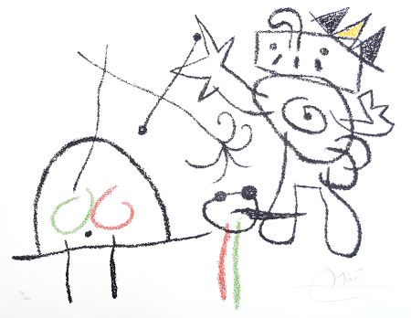 Litografía Miró - Le chat