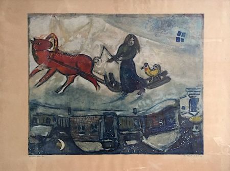 Litografía Chagall - Le Cheval Rouge