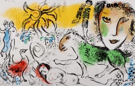 Litografía Chagall - Le Cheval vert, 1973