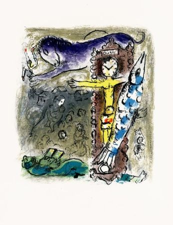 Litografía Chagall - Le Christ à l'horloge