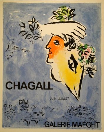 Litografía Chagall - Le Ciel Bleu / Blauer Himmel