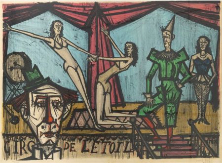 Litografía Buffet - Le Cirque de l'Etoile, 1968.
