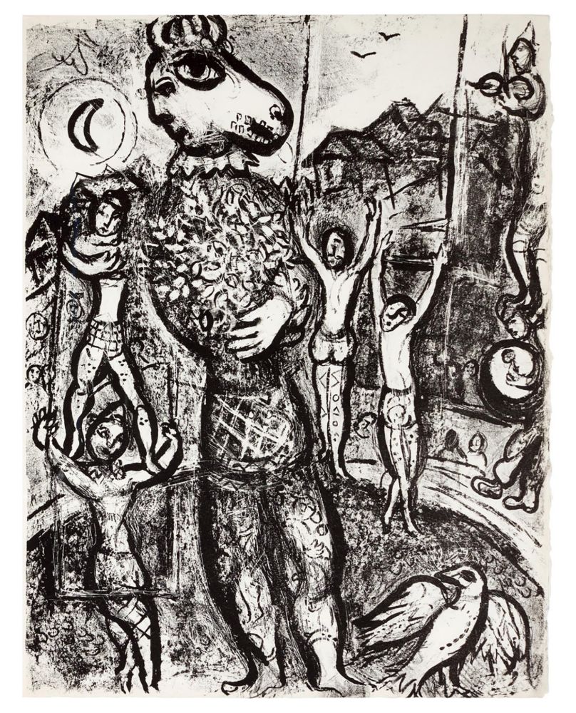 Litografía Chagall - LE CIRQUE : Lithographie originale (Tériade, Paris 1967)