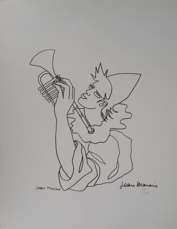 Litografía Marais  - Le Clown musicien