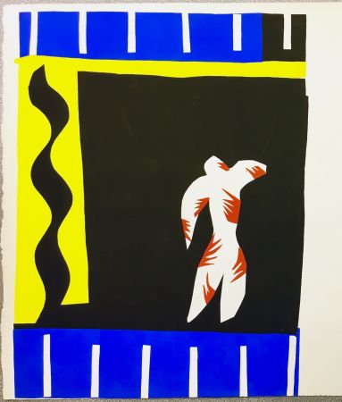 Pochoir Matisse - LE CLOWN. Pochoir original de Jazz (Frontispice de l'album. 1947)
