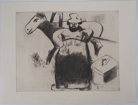 Grabado Chagall - Le cocher (Le cocher Sélifane)