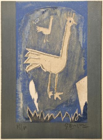 Litografía Braque - Le Coq (frontispice pour Verve n° 27/28 1953)