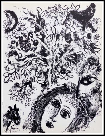 Litografía Chagall - LE COUPLE DEVANT L'ARBRE