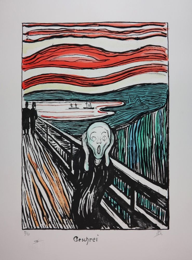 Litografía Munch - LE CRI / THE SCREAM / GESCHREI - 1895