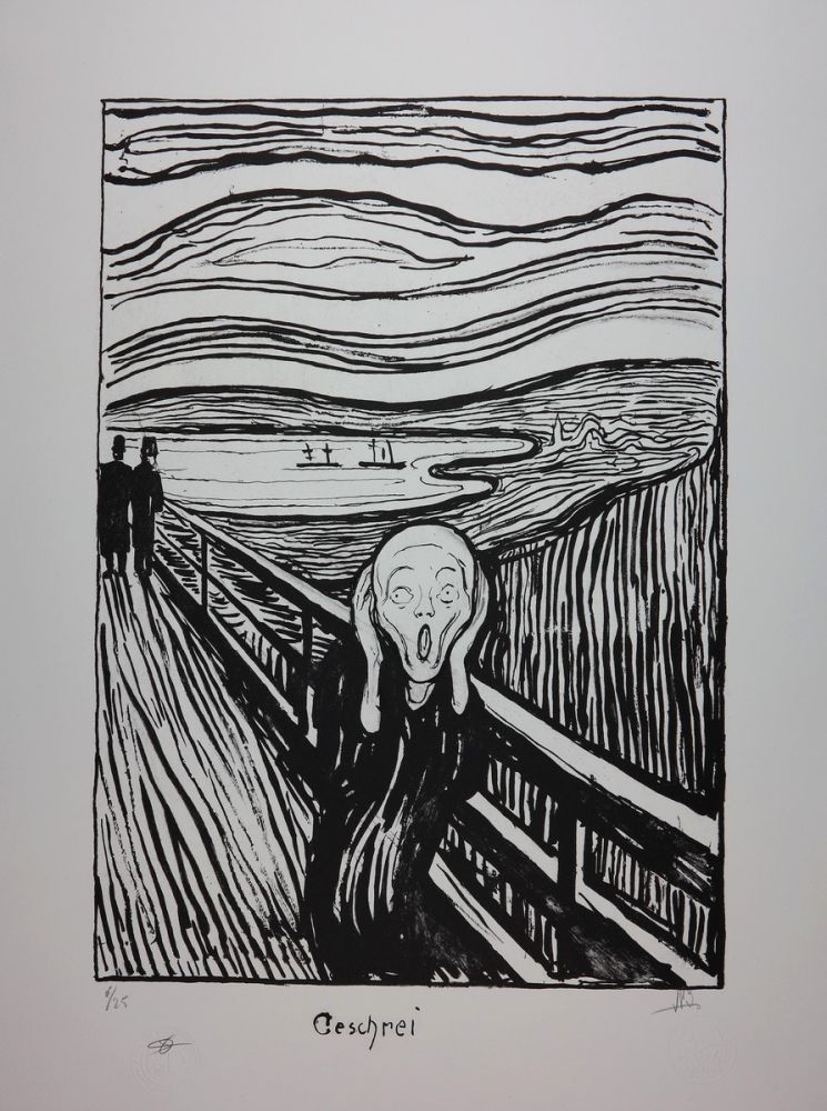 Litografía Munch - LE CRI / THE SCREAM / GESCHREI - 1895
