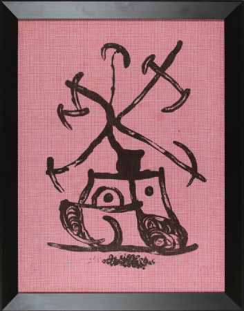Litografía Miró - Le dame aux damiers