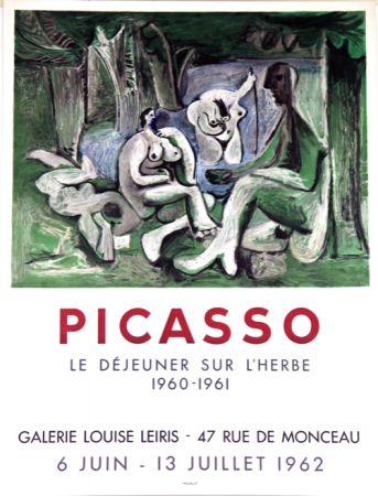 Litografía Picasso - Le Dejeuner sur L'Herbe  Galerie Louise Lieris  