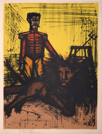 Litografía Buffet - Le Dompteur et le Lion, 1968 - Hand-signed & numbered