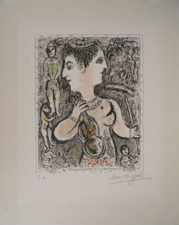 Litografía Chagall - Le double visage de l'artiste