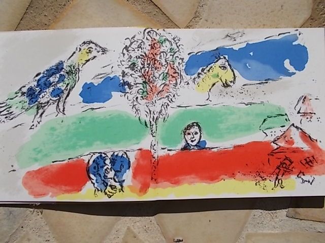 Litografía Chagall - Le fleuve vert