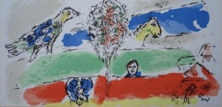 Litografía Chagall - Le fleuve vert