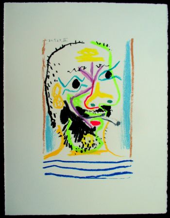 Serigrafía Picasso - Le Gout du Bonheur 16, Fumeur II