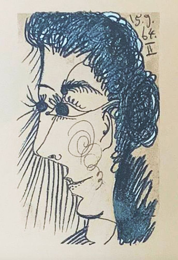 Litografía Picasso (After) - Le Goût du Bonheur - Femme de profil (1964)
