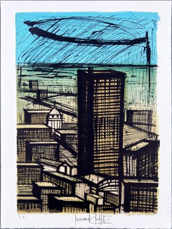 Litografía Buffet - Le grand bâtiment à Tokyo