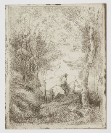 Sin Técnico Corot - Le Grand Cavalier sous Bois (Horseman in the Woods, Large Plate)