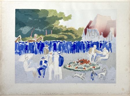 Pochoir Van Dongen - Le Grand prix de Normandie. Pochoir, 1920. 