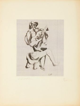 Aguafuerte Zadkine - Le guitariste