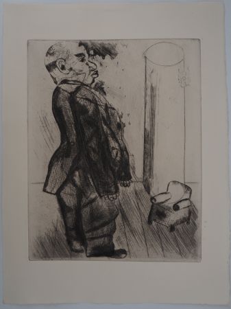 Grabado Chagall - Le géant et le petit fauteuil ( Sobakevitch près du fauteuil)