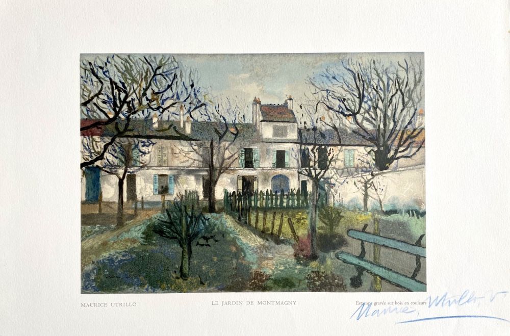 Grabado En Madera Utrillo - Le Jardin de Montmagny
