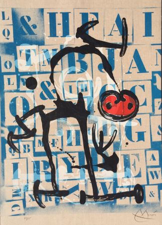 Litografía Miró - Le Lettre - Rouge