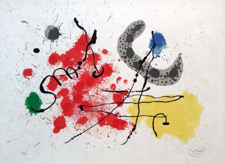 Litografía Miró - Le Lezard aux Plumes d'Or
