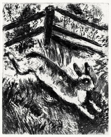 Aguafuerte Chagall - Le Lièvre et les Grenouilles, 1927-1930