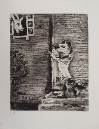 Grabado Chagall - Le Loup, la Chèvre et le Chevreau