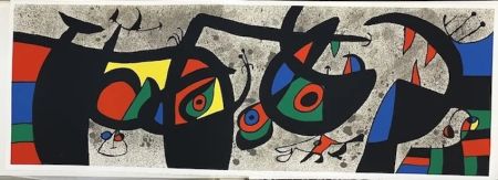 Litografía Miró - Le lézard aux plumes d' or