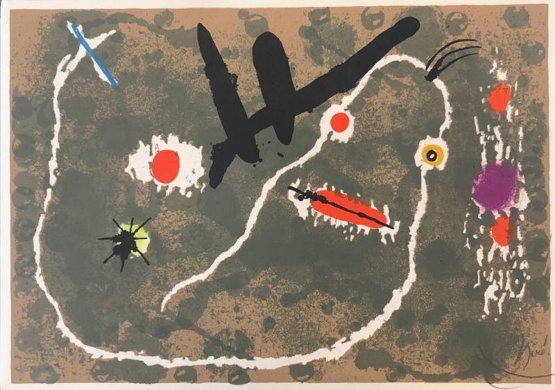 Litografía Miró - Le Lézard aux plumes d'or 