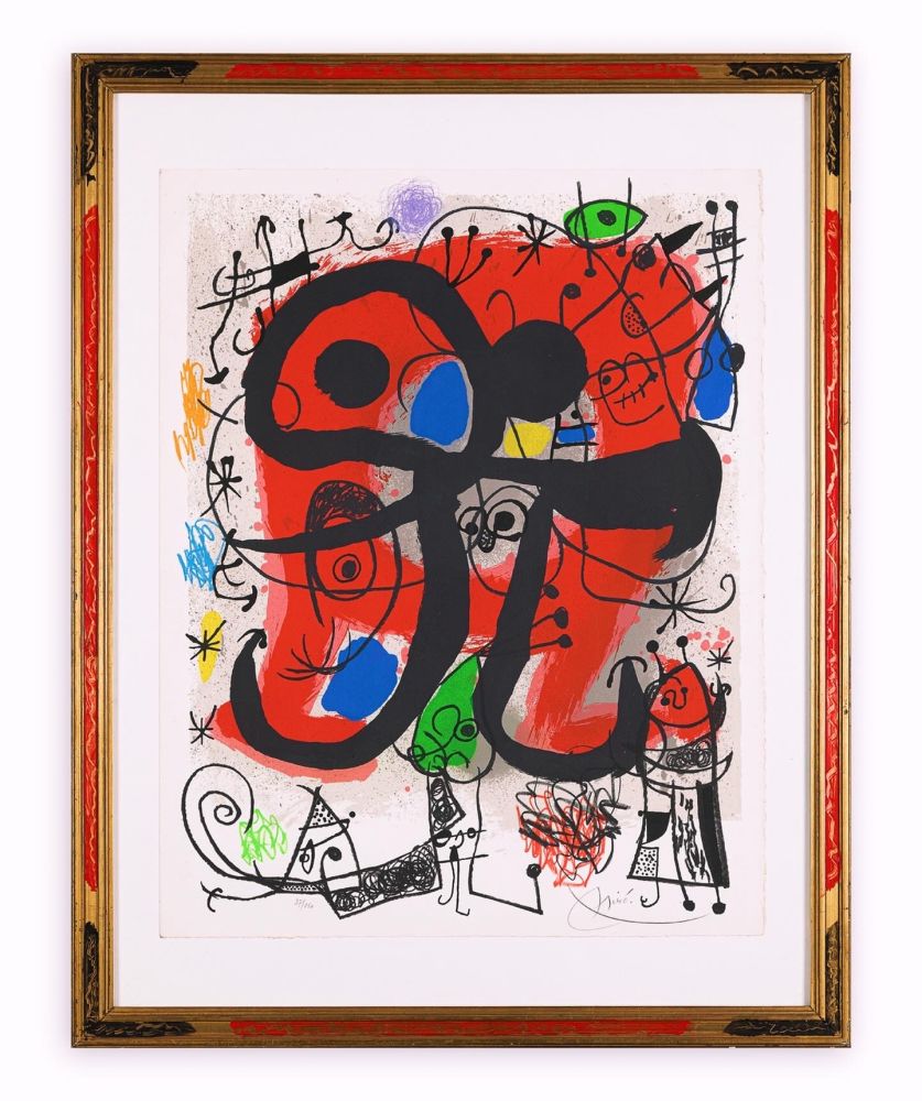Litografía Miró - Le lézard aux plumes d'or