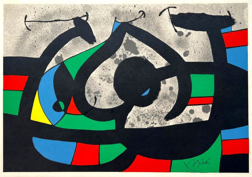 Litografía Miró - Le Lézard aux plumes d'or 