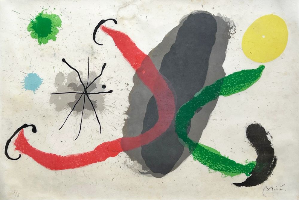 Litografía Miró - Le lézard aux plumes d'or 