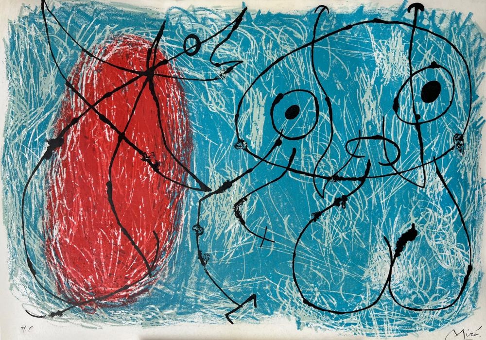 Litografía Miró - Le Lézard aux plumes d'or 