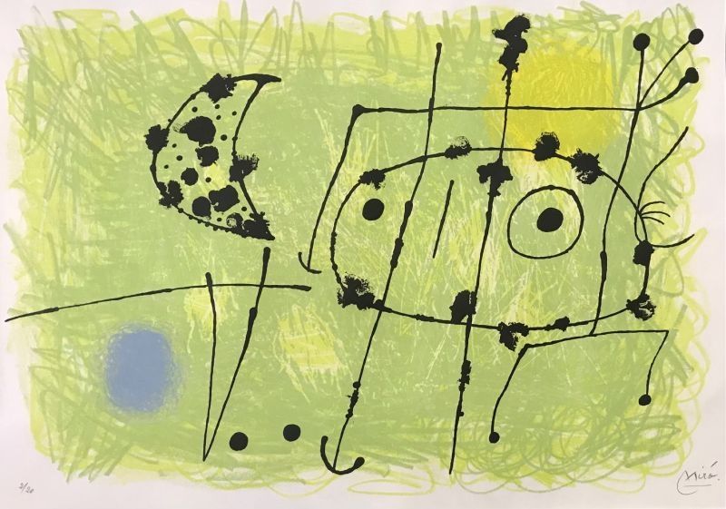 Litografía Miró - Le lézard aux plumes d'or 1ère version
