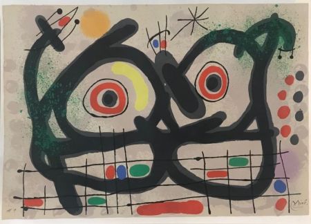 Litografía Miró - Le lézard aux plumes d'or 1ère version 