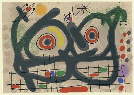 Litografía Miró - Le lézard aux plumes d'or I