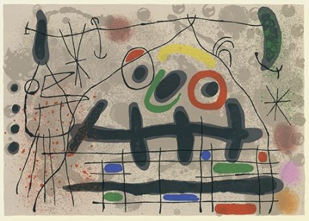 Litografía Miró - Le lézard aux plumes d'or II