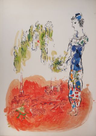 Litografía Chagall - Le magicien de Paris