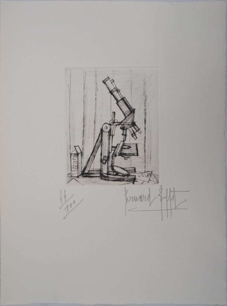 Grabado Buffet - Le Microscope