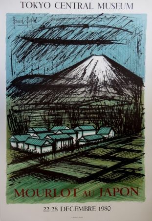 Litografía Buffet - Le mont Fuji et ses rizières
