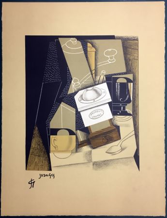 Litografía Gris  - Le moulin à café. Lithographie (1955).