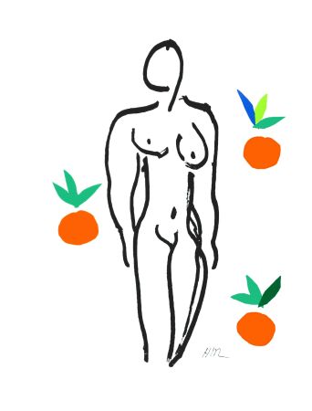 Litografía Matisse - Le Nu aux oranges (Nude with Oranges)