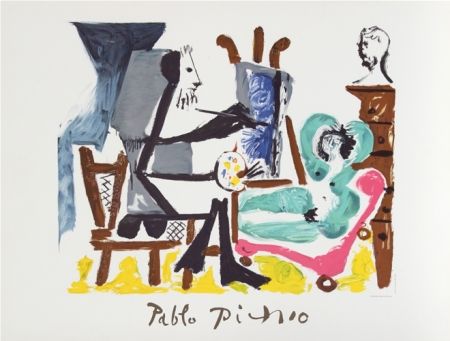 Litografía Picasso - Le Peintre et son Modele
